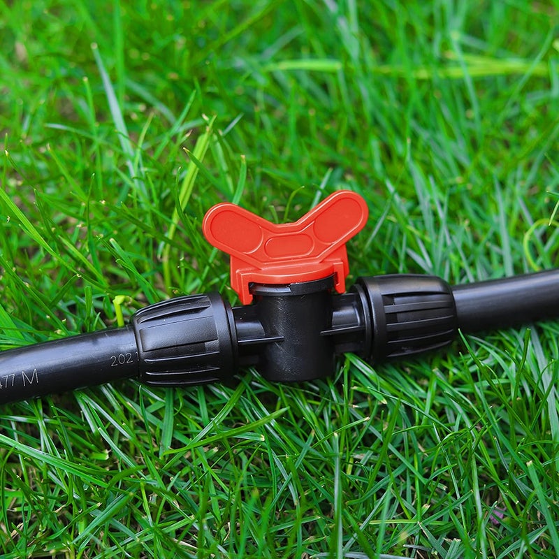 FOGWOWO 1/2 inch Irrigation Tubing Fittings For (1/2" ID x0.6-0.63" OD) 16mm Drip Tubing Barbed Locked Connectors-2 US Standard 3/4" to 1/2" Faucet Adapters,1 Switch Valve - Image 4
